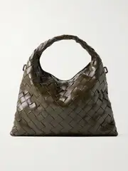 [Bottega Veneta] Bottega Veneta - Mini Hop Intrecciato Leather Shoulder Bag - Dark green - One size One size Green