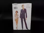 VOGUE #9956 - LADIES SHAPED HEMLINE JACKET - PANTS & SKIRT PATTERN 8-12 FF