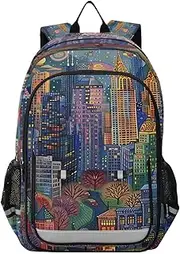 [Joisal] Painting of City Girls Bookbag Durable Kids Back Pack for School