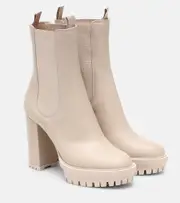 [Gianvito Rossi] Gianvito Rossi Leather ankle boots AU 9.5 beige