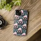 Holiday Pink Snow Poodle Ski Dog Tough Phone Case