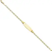 [JewelryWeb] 14ct Yellow Gold White Gold and Rose Gold Chain Star Sparkle Cut 2.6mm Oval Teen