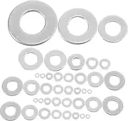 HEALLILY 360pcs Metal Gaskets Lock Washer Assortment Hardware Lock Washer Kits Stainless Steel Silver