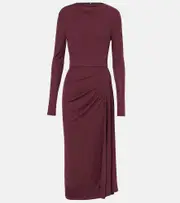 [Erdem] Erdem Draped crêpe jersey midi dress AU 14 burgundy