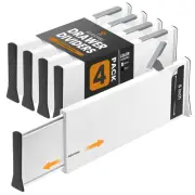 Adjustable Deep Drawer Divider – 6" Tall, Expandable 13-22", 4-Pack, Non-Slip...