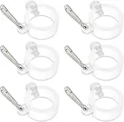 Create idea 6Pcs Rotating Flapole Rings ID 26mm Flag Pole Rings Mounting Clip With Fixed Hook Suitable for Flagpoles with a Diameter of 3/4inch - 1inch, Transparent