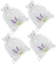 HYTROVE 4pcs Lavender Drawstring Sachet Bags: Empty Canvas Pouches for Storing Small Items - Convenient for Bedroom Closet Bathroom
