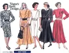 Vogue 1980s Sewing Pattern 1923: Misses Dress in 5 Styles Sizes 14 16 18