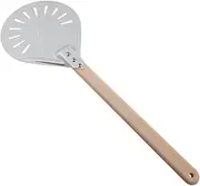 Alipis Alloy Perforated Pizza Peel 8 Inch Wood Handle Pizza Shovel Essential Baking Tool Detachable Handle