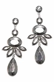 Facet Metal Leaf Drop Earrings--ADO-AEC-8830