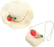 [BESTYASH] 1set Boy Girl Sun Hat Cross Bag Breathable Uv Cute Carrot Strawberry Design for Outings Parties and