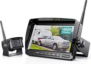 ZEROXCLUB Digital Wireless Backup Camera System Kit,No Interference,IP69 Waterproof Wireless Rear View Camera + 7’’ LCD Wireless Reverse Monitor for Rv/Truck/Trailer/Bus/Pickup/Van (W01-7 inch)