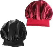 Baluue 2pcs Wide Side Sleeping Scrunchie Women Sleep Bonnet Silk Bonnet for Sleeping Men Night Sleeping Cap Satin Hair Wrap for Sleeping Hair Dryer Hood Headbands Bonnet for Curly Hair