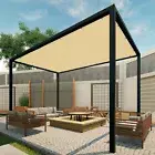 PATIO 8-15FT Sand Sun Shade Sail Straight Edge Rectangle UV-Anti for Canopy