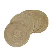 4/6PCS Round Anti-slip Drink Coasters Insulation Pad Kitchen Table Mat Placemats Chestnut