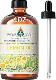 Lemon Essential Oil 4 Oz, Pure Lemon Oil for Home Diffuser Massage House Cleansing- 4 FL Oz
