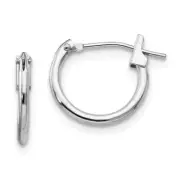 14K White Gold Hollow 21mm Hinged Hoop Earrings Madi K Children's Jewelry