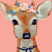 在飛比找PChome24h購物優惠-可愛創意親子同樂DIY數字油畫-花花與鹿
