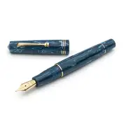Leonardo Momento Zero Fountain Pen in Blue Positano 2021 with Gold Trim, Broad