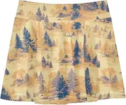 [FRODOTGV] Mystical Yellow Trees Girls Athletic Skort with Built in Shorts Scort Skirt for Toddler Girl Sports Skirts for Kids