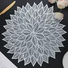 Placemats Set of 6 Round Hollow Out Flowers Place Mats for Dining Table Press...