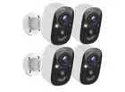 4 MaxiViz Security Cameras Wireless Outdoor, Battery Powered Cameras for Home S
