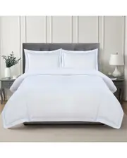 Mlange Home 600 Thread Count Framed Embroidery Sateen Duvet Set
