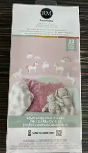 Roommates Peel & Stick Wall Decals Unicorns Clouds 4 Sheets 23 Pieces