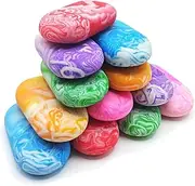 12 Pack Colour Marble Pencil Eraser,Erasers for Pencils,Large Erasers for Kids,Big Rubber Erasers for School,Office,Writing and Drawing