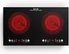 VBGK Electric cooktop, 110V 24 inch 2 Burner Electric Cooktop Plug In Countertop