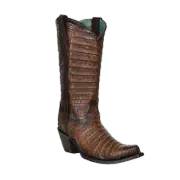 Corral Ladies Full Caiman Hand Painted Maple Snip Toe Boots C3997