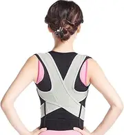 Posture correction back for men and women. Designed straight holder for posture correction for posture-related neck, back and shoulder pain (Black+Grey, L)