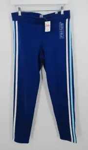 NWT Girls 16 Justice Active Blue Side Stripe Skinny Track Pants Sweatpants