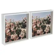5pc Deep Box Photo Frame Set 12 x 12 Square Acrylic Frame White 12 x 12