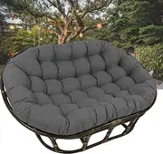 Papasan Chair Cushion, Egg Chair Cushion Double Papasan Chair Cushion, Hanging Egg Hammock Chair Pads with Ties Swing Chair Cushions, for Outdoor Patio Garden,Dark Gray,67 * 47 * 6in