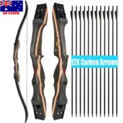Archery 62" Wooden Takedown Recurve Bow and Arrow Adult & Youth Hunting Target