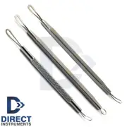 Set Of 3 Comedone Extractors Blackhead Acne Pimple Remover Blemish Cleaning Tool