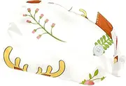 [FVQL] 2 Pcs Bouffant Caps with Sweatband, Scrub Cap with Buttons, Deer Animal Cartoon