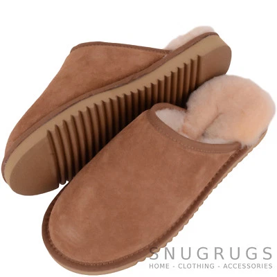 Unisex Luxury Slip On Open Back Thick Sheepskin Mule Slipper with Hard Sole