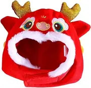 GANAZONO Year Dragon Head Pet Hat for Cats and Dogs Cartoon Accessory for Festive Dress Up Comfortable for Celebrations and Special Occasions