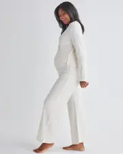 Anna 2-piece Maternity Winter Lounge Wear Set in Cream White