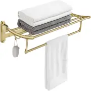 BESy 24 Inch Brushed Gold Towel Racks, Bathroom Shelf with