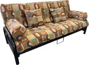 Full Size Futon Cover Set 5 pcs, Mattress Protector, Pillows, Tapestry, Geometry