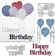 Happy Birthday Balloon Dies for Card Making Celebration Balloons Metal Cutting Dies for Paper Crafting Handmade Crafts Scrapbooking Supplies Birthday Card Making Happy Birthday Scrapbook Decor