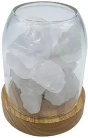 AMRITA COURT Aurora Crystal Diffuser Wooden Base with Light Clear Quartz