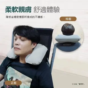 【VENCEDOR】充氣枕 旅行靠枕 睡眠充氣植絨充氣枕(人體工學 午睡枕 護頸枕 充氣頸枕-1入)