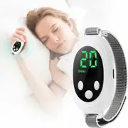 Handheld Sleep Aid with Low-Frequency Pulse,Portable Microcurrent Watch for Insomnia Stress Relief,USB Rechargeable(White)
