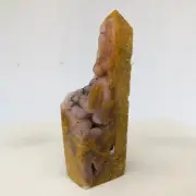 253g Natural Purple Chalcedony Grape Agate Quartz Crystal Wand Point Healing