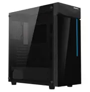 Gigabyte C200 RGB Tempered Glass ATX Mid-Tower PC Gaming Case 2x3.5' 2x2.5' 2xUSB3.0 Detachable Dust Filter Liquid Cooling PSU Shroud Design(BLACK)