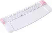 Paper Cutter Crafts Small Multifunction A4 Paper Trimmer Hand Tool for Office Home, Pink